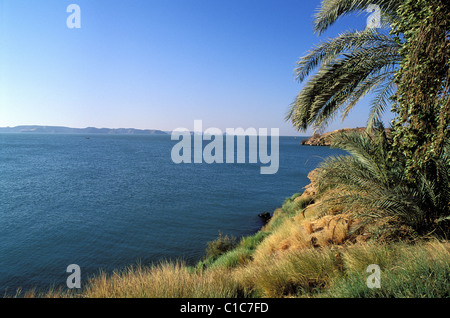 L'Egitto, la Nubia, Abu Simbel e lago Nasser visto dai templi Foto Stock