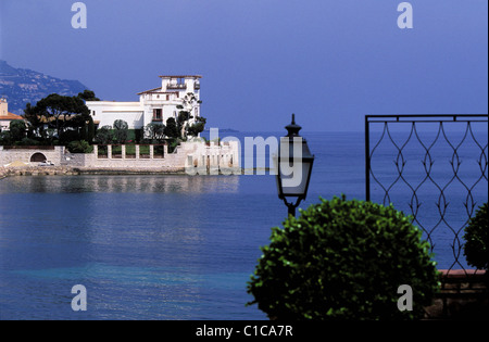 Francia, Alpes Maritimes, Kerylos villa greca visto da di Le Royal Riviera hotel in Saint Jean Cap Ferrat Foto Stock