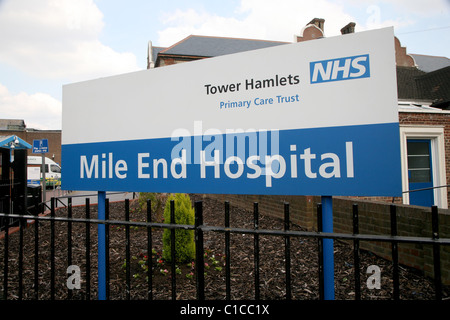 Vista generale gv di Mile End Hospital di Mile End, East London, England. Foto Stock