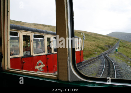 Snowdon ferrovia di montagna del nord del Galles gran bretagna Foto Stock