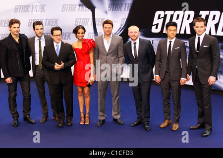 Cast tedesco premiere di Star Trek al Sale del Cinestar di cinema presso il Sony Center di Potsdamer Platz Berlino, Germania - 16.04.09 Foto Stock