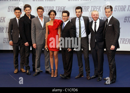 Cast tedesco premiere di Star Trek al Sale del Cinestar di cinema presso il Sony Center di Potsdamer Platz Berlino, Germania - 16.04.09 Foto Stock