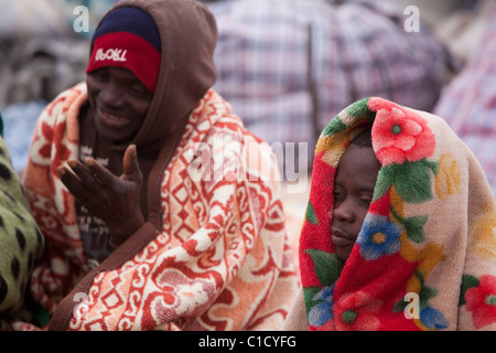 I rifugiati di Shousha Refugee Camp Ben Gardane, Tunisia Foto Stock