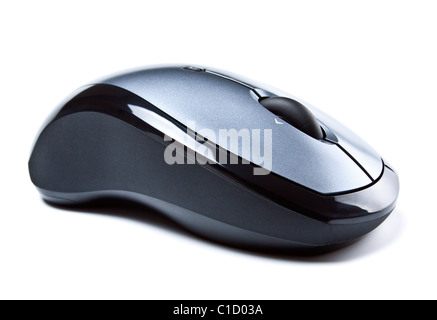 Il computer wireless mouse isolato su bianco Foto Stock