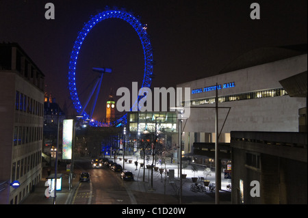 London South Bank con il London Eye e la Royal Festival Hall Foto Stock