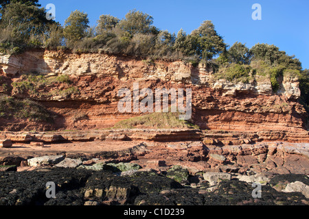 Erosione costiera Lavernock punto a sud del Galles Foto Stock