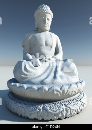 Pietra Bianca statua del Buddha Foto Stock