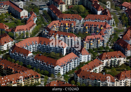 Vista aerea sopra appartamento case Augsburg Germania Foto Stock