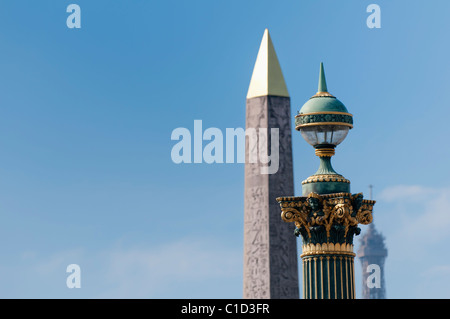 Obelisco di Luxor, Place de la Concorde, Paris, Francia Foto Stock