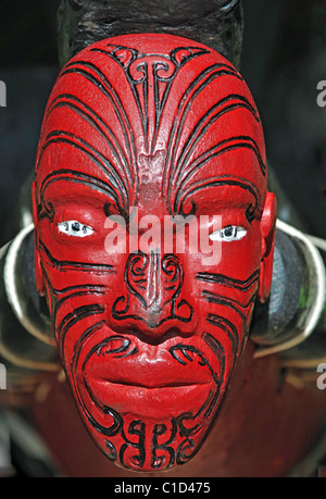 Canoa Ngatokimatawhaorua carving, Hobson's Beach, Waitangi Treaty Massa, Waitangi, Baia delle Isole, Northland e Nuova Zelanda Foto Stock