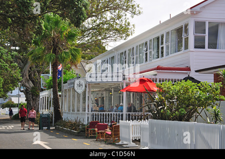 Storica Duca di Marlborough Hotel sul lungomare, Russell, Baia delle Isole, regione di Northland, Isola del nord, Nuova Zelanda Foto Stock