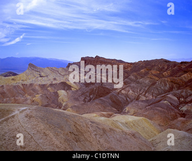 Zabriskie Point, Death Valley, il Parco Nazionale della Valle della Morte, California, Stati Uniti d'America Foto Stock