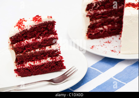 In casa torta rossa del velluto Foto Stock