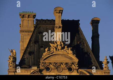 Francia, Parigi Louvre, angolo del Pavillon de Flore Foto Stock