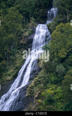 Cascades Voile de la Mariée (Sposa velo della cascata), il Cirque de Salazie, La Reunion Island (Francia), l'Oceano Indiano Foto Stock