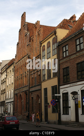 Polonia, Kujavia-Pomerania, città di Torun, casa natale di Copernico nella strada che porta il suo nome Foto Stock