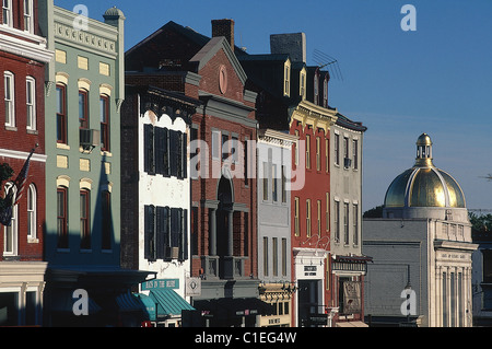 Stati Uniti, Washington DC, facciate vittoriane in Georgetown Foto Stock