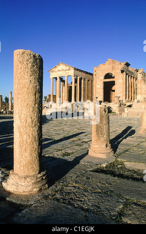 La Tunisia, Sbeitla (Sufetula), rovine romane, Minerve, Giove e templi Junon Foto Stock