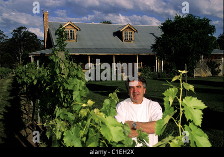 Australia, Nuovo Galles del Sud, la Hunter Valley, Robert Molines, solo chef francese si stabilirono in questa regione, il vilage di Pokolbin Foto Stock