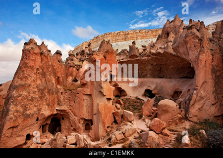 Vista parziale del Parco Nazionale di Zelve Valley, Nevsehir, Cappadocia, Turchia Foto Stock