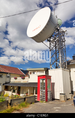 Telefono con grande NERA piatto di telecomunicazione Foto Stock