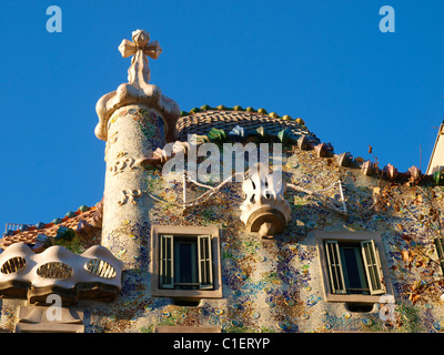 Casa Batllo, Antoni Gaudí, Passeig de Gràcia, Barcellona, Spagna Foto Stock