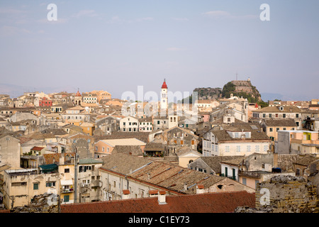 Corfù città vecchia Skyline Foto Stock