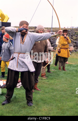 L'Islanda, regione di Reykjavik, Viking festival in Hafnarfjordur Foto Stock