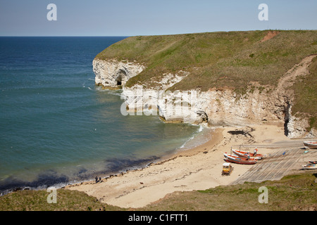 A nord lo sbarco, Flamborough Head, nello Yorkshire, Inghilterra, Regno Unito Foto Stock