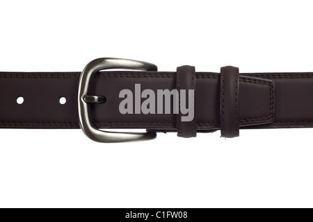 Cintura in pelle parrone isolati su sfondo bianco Foto Stock