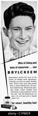 Annuncio pubblicitario negli anni cinquanta a ragazzo hobby magazine per BRYLCREEM parrucchieri Foto Stock