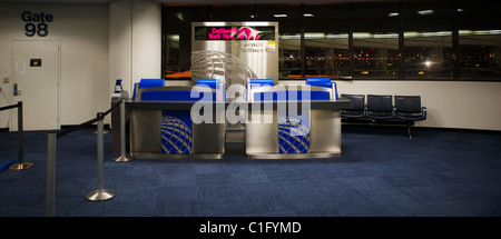 Gate di partenza / Terminale per Continental Airlines in John F Kennedy International Airport di New York, Stati Uniti d'America Foto Stock