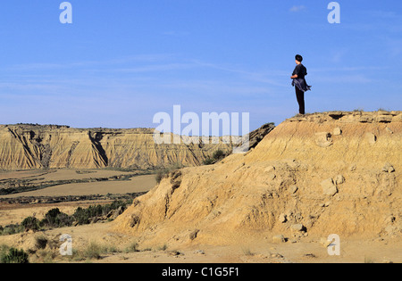 Spagna, Navarra, Las Bardenas Reales, luogo di riprese di film western Foto Stock