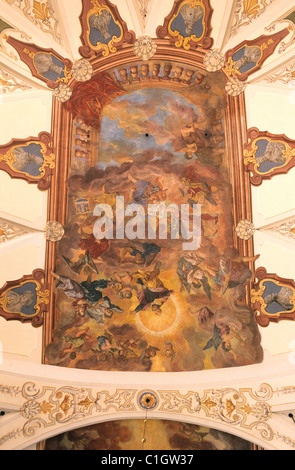 Repubblica Ceca, Praga, il monastero di Brevnov nei dintorni della capitale, il soffitto dipinto Foto Stock