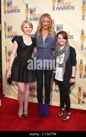 Sofia Vassilieva, Cameron Diaz e Abigail Breslin 2009 MTV Movie Awards tenutosi presso l'Anfiteatro Gibson - arrivi a Los Angeles, Foto Stock