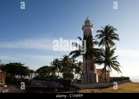 Una vista del faro in Galle Fort in Galle sulla costa sud dello Sri Lanka Foto Stock