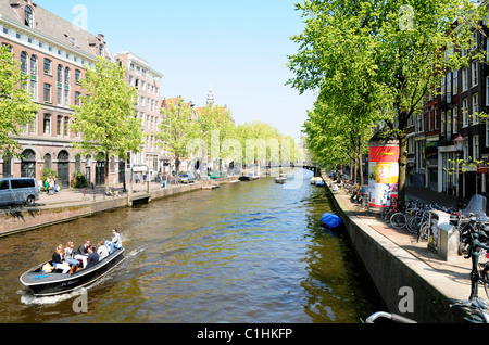 Amsterdam canal tour Foto Stock