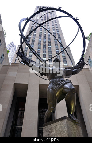 Statua di Atlas, Quinta Avenue,NYC,USA Foto Stock