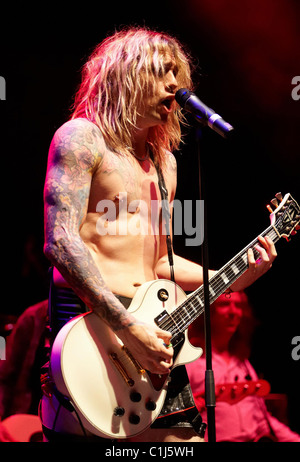 Justin Hawkins Childline rocce all'O2 Indigo - Live - Londra, Inghilterra - 01.06.09 Foto Stock