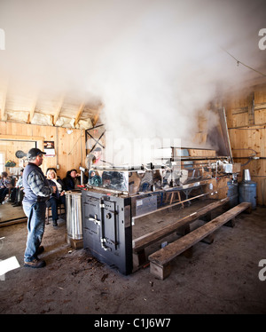 Lo zucchero shack, Beauce, Quebec, Canada Foto Stock