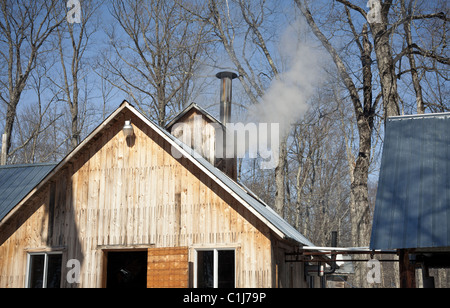 Lo zucchero shack, Beauce, Quebec, Canada Foto Stock