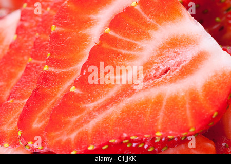 Fragole a fette Foto Stock