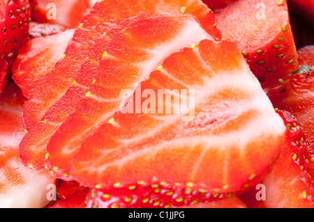 Fragole a fette Foto Stock