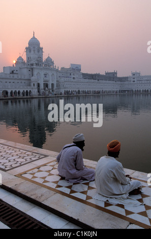 India, Penjab, Amritsar e Harmandir Sahib (Tempio d'Oro), Sikh centro spirituale e culturale Foto Stock