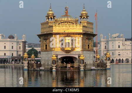 India, Penjab, Amritsar e Harmandir Sahib (Tempio d'Oro), Sikh centro spirituale e culturale Foto Stock