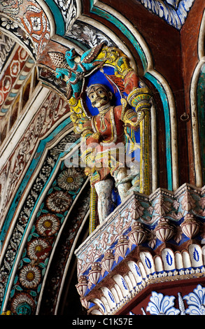India, Tamil Nadu, Thanjavur (Tanjore), scultura dal palace Foto Stock