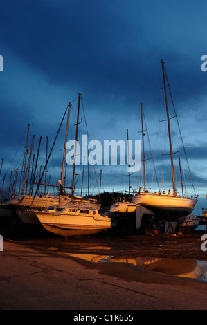 Port Penrhyn boat yard Bangor Foto Stock