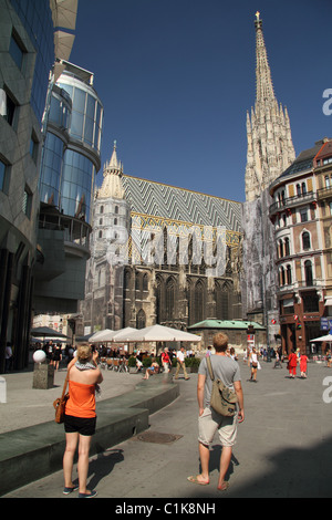 Trimestre Stefansdom,Stefansplatz Vienna Foto Stock