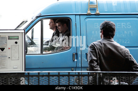 Colin Farrell le riprese di una scena per il suo ultimo film 'London Boulevard" al di fuori di prigione di Pentonville Londra Inghilterra - 14.06.09 Foto Stock