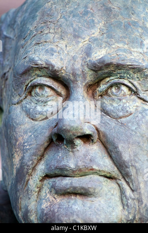 Busto di sir Peter Scott,caerlaverock wwt,Solway Firth,Scozia Scotland Foto Stock